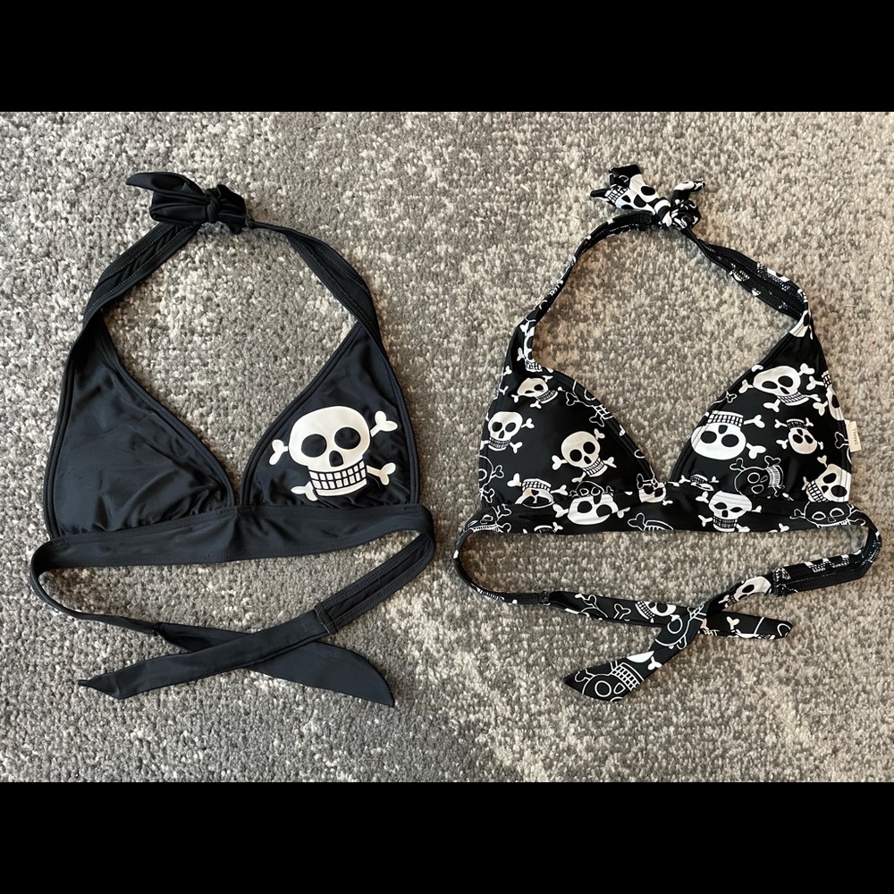 Skull bikini tops size small